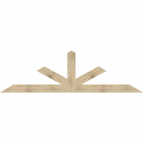 Ekena Millwork Saratoga Rough Sawn Timber Gable Bracket, Douglas Fir, 108"W x 31 1/2"H x 2"D x 6"F, 7/12 Pitch GBW108X31X0206SAR00RDF - main